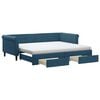 vidaXL Sof&aacute; cama nido con cajones terciopelo azul 90x200 cm