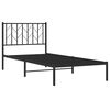 vidaXL Estructura cama sin colch&oacute;n con cabecero metal negro 90x190 cm