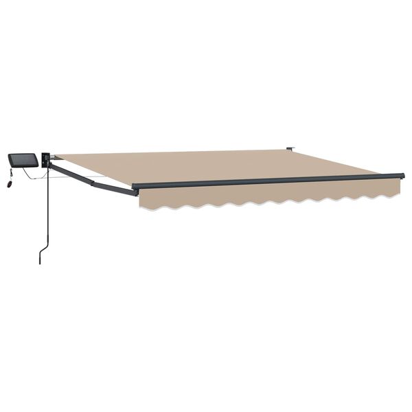 vidaXL Toldo manual retr&aacute;ctil con LEDs Beige 3,5 x 2,5 m