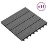 vidaXL Tile de Decking 11 pcs Gris 30 x 30 cm WPC