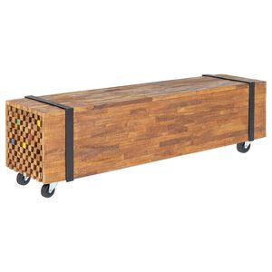 vidaXL Mueble para TV madera teca macizo 110x30x32,5 cm