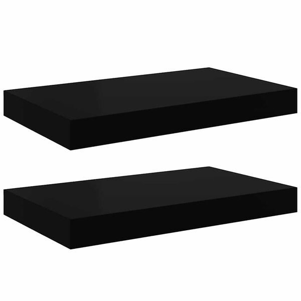 vidaXL Estantes flotantes de pared 2 uds MDF negro 40x23x3,8 cm