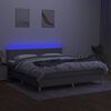 vidaXL Cama box spring con colch&oacute;n tela y LED gris claro 160x200 cm