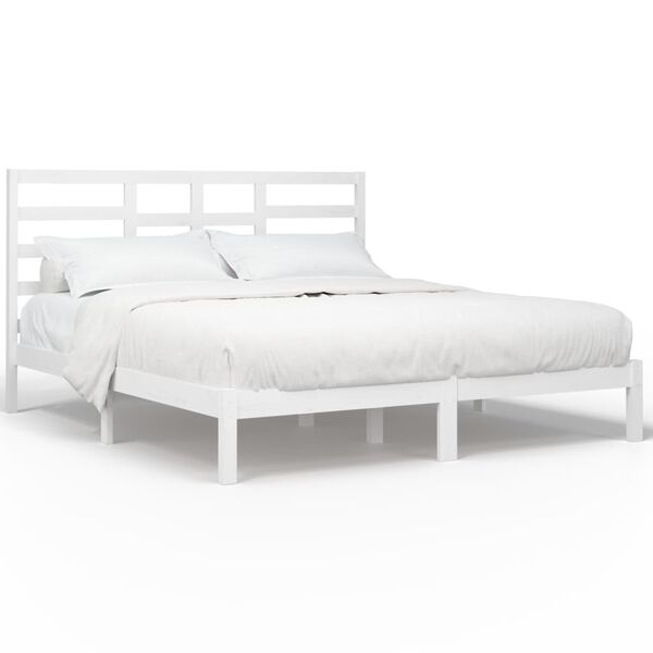 vidaXL Estructura de cama sin colchón madera maciza blanco 200x200 cm