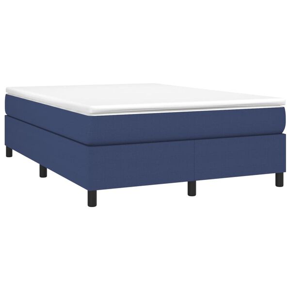 vidaXL Cama box spring con colch&oacute;n tela azul 140x200 cm