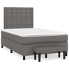 vidaXL Cama box spring con colch&oacute;n cuero sint&eacute;tico gris 120x190 cm
