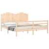 vidaXL Estructura de cama de matrimonio con cabecero madera maciza