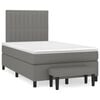 vidaXL Cama box spring con colch&oacute;n tela gris oscuro 120x200 cm