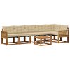 vidaXL Conjunto de sof&aacute;s de exterior con coj&iacute;n 7 pcs Natural y Beige