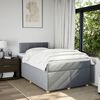 vidaXL Cama box spring con colch&oacute;n tela gris claro 120x200 cm