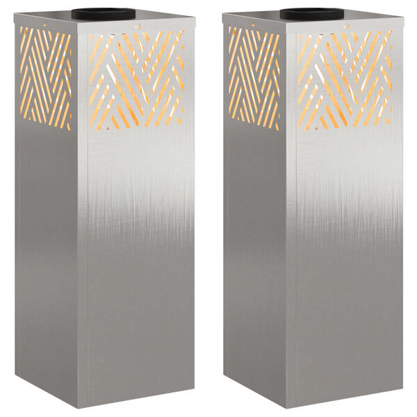 vidaXL Luz de camino LED solar 2 pcs Acero inoxidable Acero inoxidable