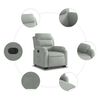 vidaXL Sill&oacute;n el&eacute;ctrico reclinable elevable de terciopelo gris claro