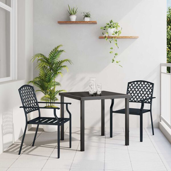 vidaXL Conjunto de Comedor de Jard&iacute;n 3 pcs Antracita