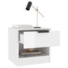 vidaXL Mesita de noche 2 uds madera contrachapada blanco brillante
