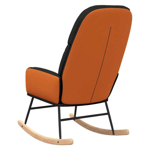 vidaXL Silla mecedora de tela negra