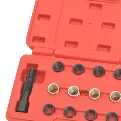 vidaXL Herramientas de reparación de roscas bujía 16 piezas M14x1,25