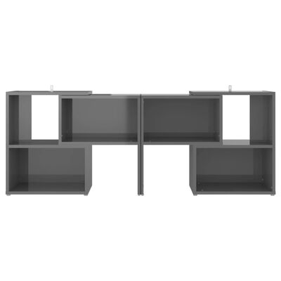 vidaXL Mueble de TV aglomerado gris con brillo 104x30x52 cm