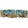 vidaXL Juego de muebles jard&iacute;n 5 pzas y cojines madera pino impregnada