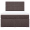 vidaXL Cama box spring con colch&oacute;n tela marr&oacute;n oscuro 140x190 cm