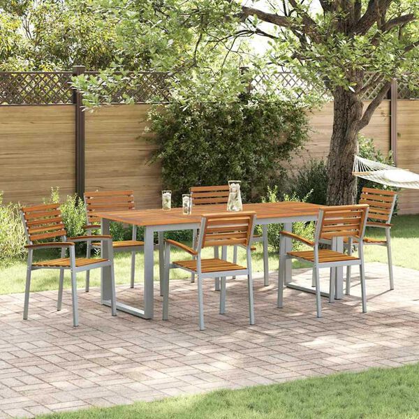 vidaXL Silla de Jardín 8 pcs Marrón 56 x 57 x 87cm