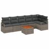 vidaXL Conjunto de sof&aacute;s de jard&iacute;n 7 uds. Gris rat&aacute;n sint&eacute;tico