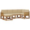 vidaXL Conjunto de sof&aacute;s de exterior 6 uds. Natural y Beige Poli&eacute;ster