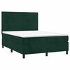 vidaXL Cama box spring con colch&oacute;n terciopelo verde oscuro 140x190 cm