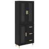 vidaXL Aparador alto Roble Negro 69,5 x 34 x 180 cm