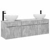 vidaXL Juego de Muebles de Ba&ntilde;o 3 uds. Gris Hormig&oacute;n