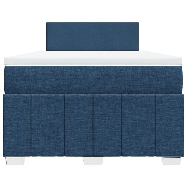 vidaXL Cama box spring con colch&oacute;n tela azul 120x190 cm