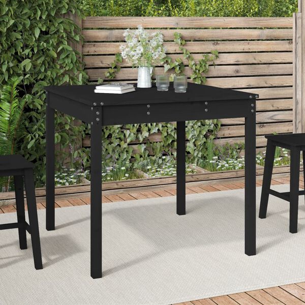 vidaXL Mesa de jard&iacute;n madera maciza pino negro 82,5x82,5x76 cm
