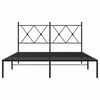 vidaXL Estructura cama sin colchón con cabecero metal negro 135x190 cm