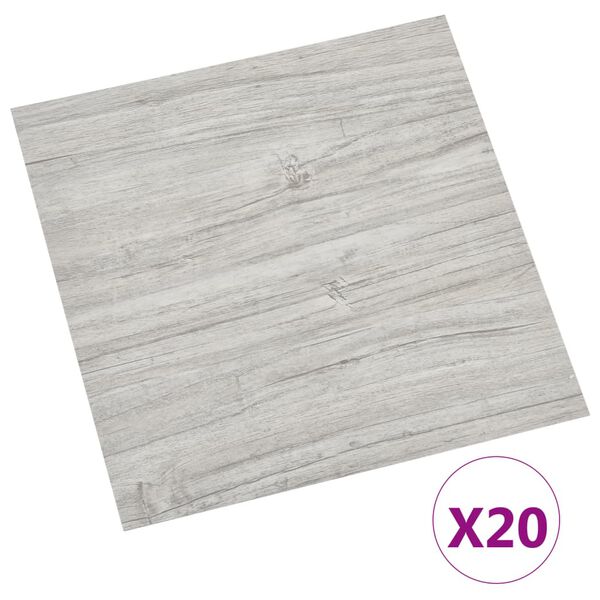vidaXL Tarimas de suelo autoadhesivas 20 uds PVC gris claro 1,86 m²