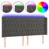 vidaXL Cabecero con LED de terciopelo gris oscuro 183x16x118/128 cm