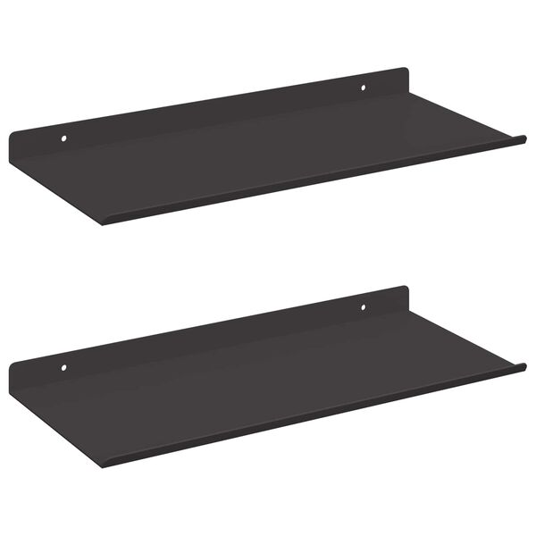 vidaXL Estante flotante 2 pcs Negro 40 x 17,5 x 2,5 cm Acero