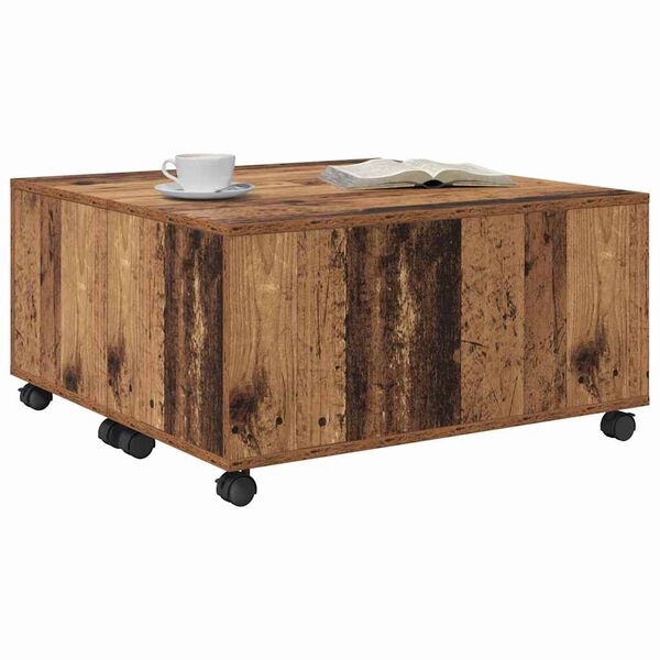 vidaXL Mesa de Café Madera vieja 75 x 75 x 38 cm Madera de ingeniería