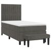 vidaXL Cama box spring con colch&oacute;n terciopelo gris oscuro 80x200 cm
