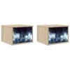 vidaXL Mesita de noche de pared RAALTE 2 uds. Roble Sonoma