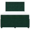 vidaXL Cama box spring con colch&oacute;n terciopelo verde oscuro 140x190 cm