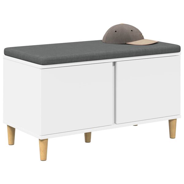 vidaXL Banco de entrada con coj&iacute;n con almacenamiento 80 x 38 x 46 cm