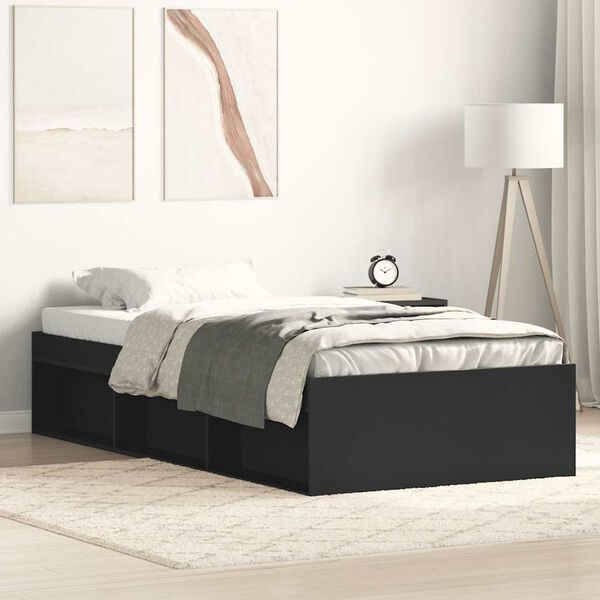 vidaXL Estructura de cama negra 90x190 cm