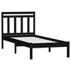 vidaXL Estructura cama madera maciza individual negro 75x190 cm