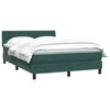 vidaXL Cama box spring con colch&oacute;n terciopelo verde oscuro 160x220 cm