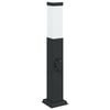 vidaXL Baliza de luz con toma de corriente de 50 cm, color negro, IP44