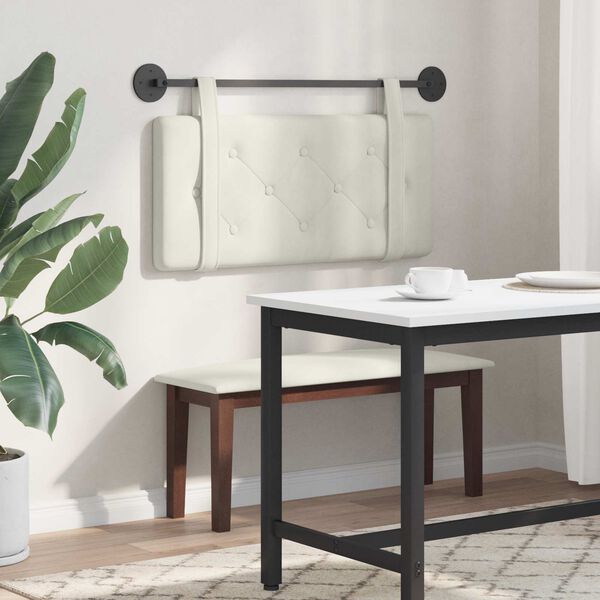 vidaXL Cabecera Colgante Crema 90 x 55 x 5 cm Terciopelo