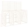 vidaXL Cobertizo triple para cubos de basura madera maciza pino blanco