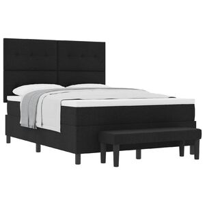 vidaXL Cama tipo Box Spring con cabecera Negro 160 x 200 cm tela