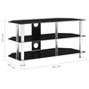 vidaXL Mueble de TV de vidrio templado negro 96x46x50 cm