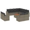 vidaXL Set de sof&aacute;s de jard&iacute;n 12 pzas con cojines rat&aacute;n sint&eacute;tico gris