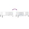 vidaXL Mesa de centro madera contrachapada blanco brillo 90x50x40 cm